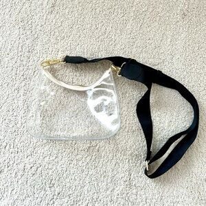 Stoney Clover Lane Clear Crossbody Bag with Black Strap